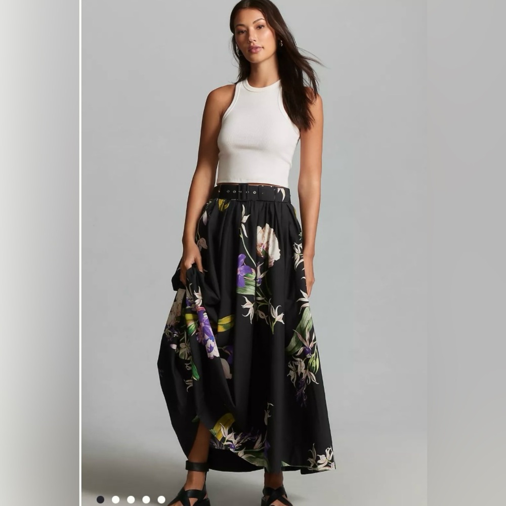 Anthropologie Maeve Belted Circle Skirt US14